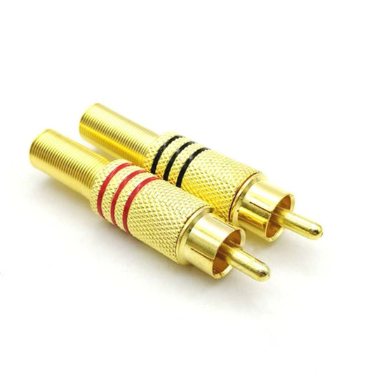 30 PCS / 15 Pairs RCA Lotus Head AV Audio and Video Plug Plum Blossom Plug Lotus Head RCA Head(Color Random Delivery) by buy2fix