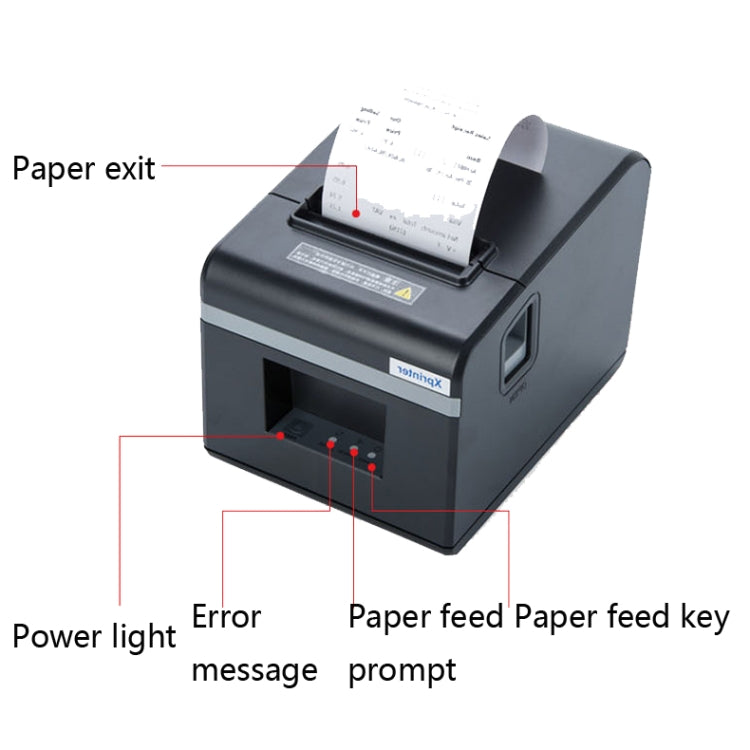 Xprinter XP-N160II Thermal Ticket Printing Machine Bluetooth Receipt Printer, Style:EU Plug(Gray) - Receipt Printers by Xprinter | Online Shopping UK | buy2fix