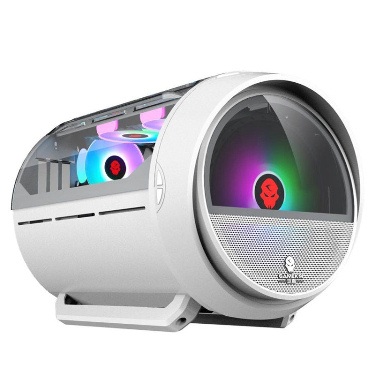 GAMEKM Genki Bomb Personality Gaming Internet Cafe Side Through Gaming Case USB 3.0 Water-cooled Desktop Computer Case(White) by buy2fix