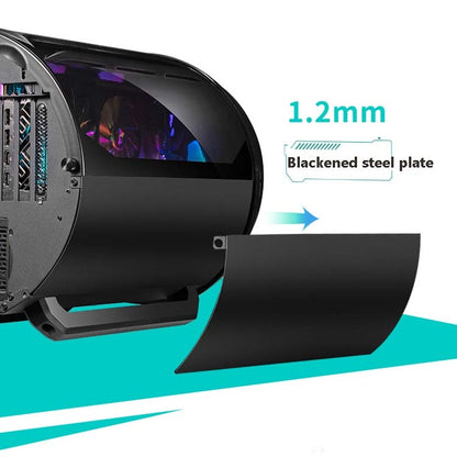 GAMEKM Genki Bomb Personality Gaming Internet Cafe Side Through Gaming Case USB 3.0 Water-cooled Desktop Computer Case(White) by buy2fix