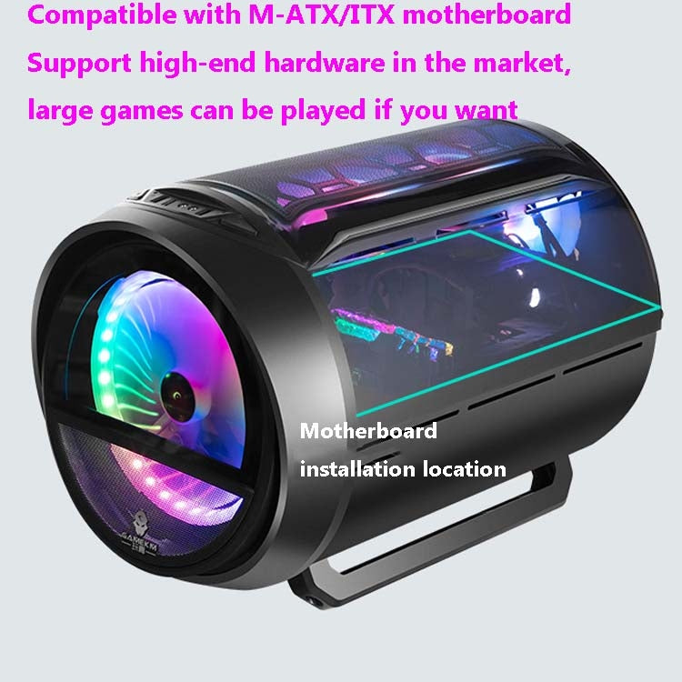 GAMEKM Genki Bomb Personality Gaming Internet Cafe Side Through Gaming Case USB 3.0 Water-cooled Desktop Computer Case(Pink) by buy2fix