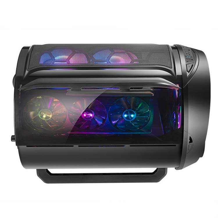 GAMEKM Genki Bomb Personality Gaming Internet Cafe Side Through Gaming Case USB 3.0 Water-cooled Desktop Computer Case(Black) by buy2fix