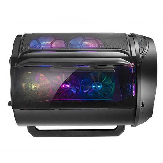 GAMEKM Genki Bomb Personality Gaming Internet Cafe Side Through Gaming Case USB 3.0 Water-cooled Desktop Computer Case(Black) by buy2fix