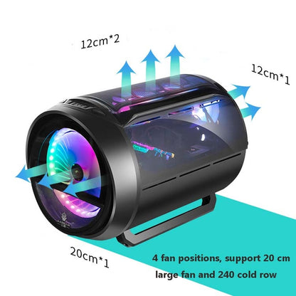 GAMEKM Genki Bomb Personality Gaming Internet Cafe Side Through Gaming Case USB 3.0 Water-cooled Desktop Computer Case(Black) by buy2fix