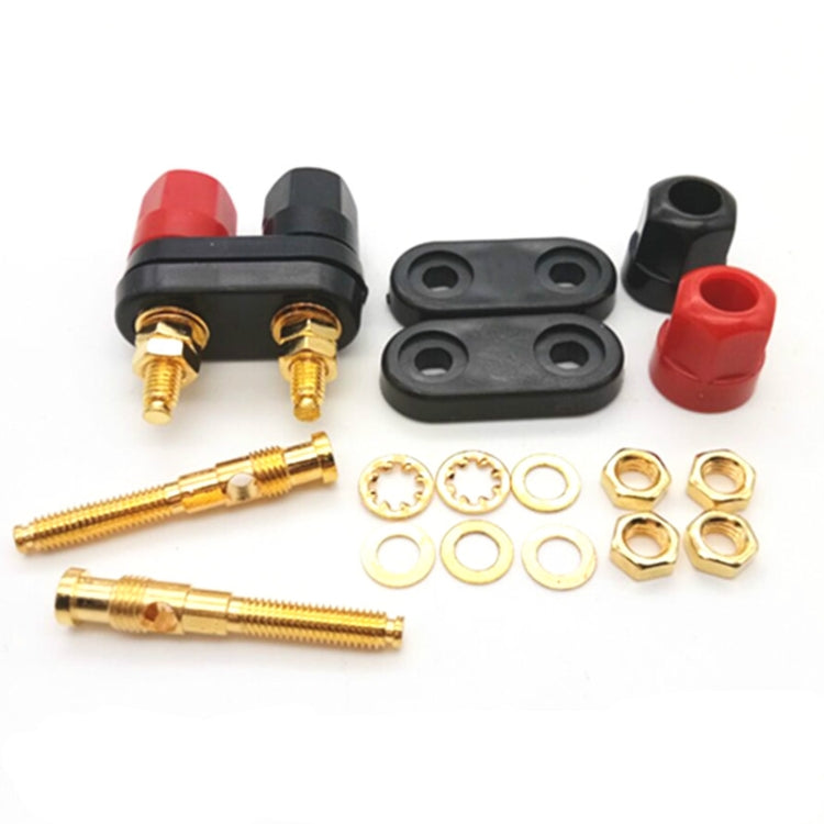 10 PCS One-piece Speaker Two-position Hexagonal Power Amplifier Terminal Red and Black Power Hexagonal Dual-connection Terminal by buy2fix