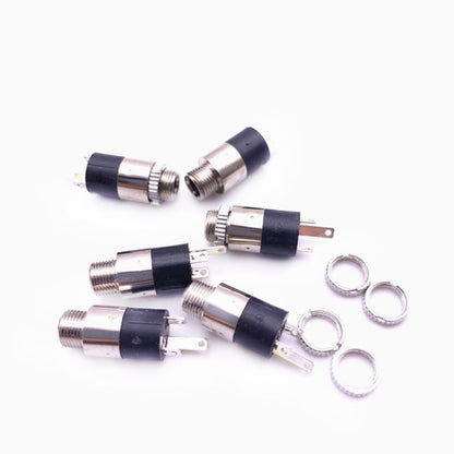 50 PCS Headphone Jack 3.5 Audio Jack 3-pin with Nut Vertical Dual-channel ROHS by buy2fix