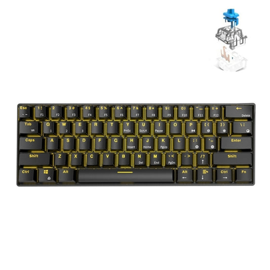 RK61 61 Keys Bluetooth / 2.4G Wireless / USB Wired Three Modes Tablet Mobile Gaming Mechanical Keyboard, Cable Length: 1.5m, Style:Green Shaft(Black) by buy2fix