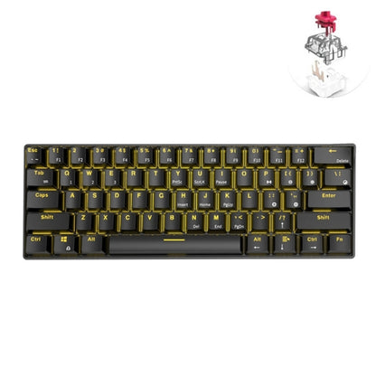 RK61 61 Keys Bluetooth / 2.4G Wireless / USB Wired Three Modes Tablet Mobile Gaming Mechanical Keyboard, Cable Length: 1.5m, Style:Red Shaft(Black) - Wired Keyboard by buy2fix | Online Shopping UK | buy2fix