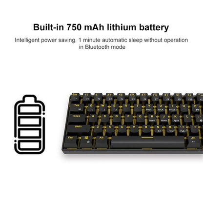 RK61 61 Keys Bluetooth / 2.4G Wireless / USB Wired Three Modes Tablet Mobile Gaming Mechanical Keyboard, Cable Length: 1.5m, Style:Red Shaft(Black) - Wired Keyboard by buy2fix | Online Shopping UK | buy2fix