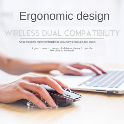 FREEDOM-WOLF X8 2400 DPI 6 Keys 2.4G Wireless Charging Silent Luminous Gaming Mechanical Mouse(Star Black) by buy2fix