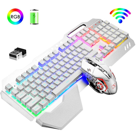 K680 RGB Rechargeable Gaming Wireless Keyboard and Mouse Set(White) - Wireless Keyboard by buy2fix | Online Shopping UK | buy2fix