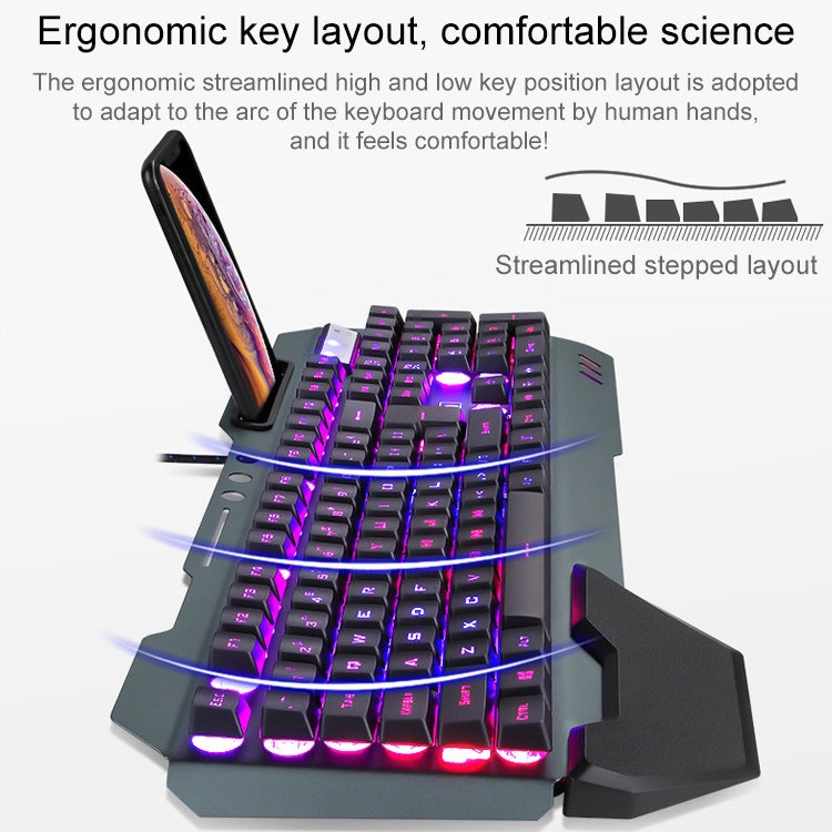 618 Internet Cafe Game Manipulator Keyboard and Mouse Set, Cable Length: 1.6m(Black) by buy2fix