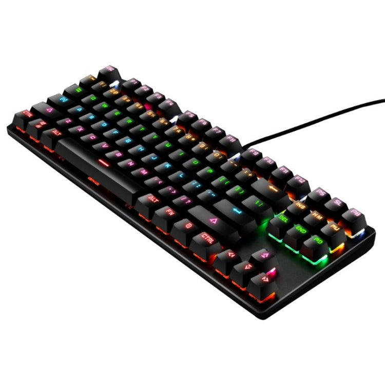 LEAVEN K550 87 Keys Green Shaft Gaming Athletic Office Notebook Punk Mechanical Keyboard, Cable Length: 1.8m(Black) by buy2fix