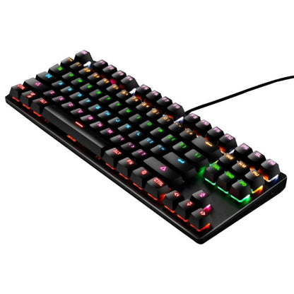 LEAVEN K550 87 Keys Green Shaft Gaming Athletic Office Notebook Punk Mechanical Keyboard, Cable Length: 1.8m(Black) by buy2fix