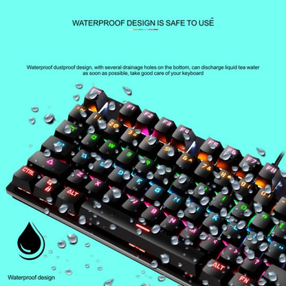 LEAVEN K550 87 Keys Green Shaft Gaming Athletic Office Notebook Punk Mechanical Keyboard, Cable Length: 1.8m(Black) by buy2fix