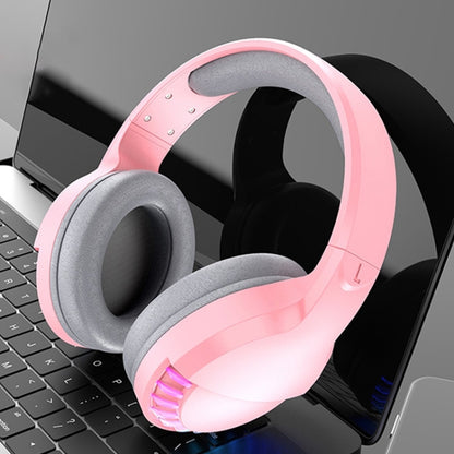 SH33 Bluetooth Wired Dual-mode RGB Headset Mobile Phone Heavy Bass Noise Reduction Gaming Headset( Pink) by buy2fix