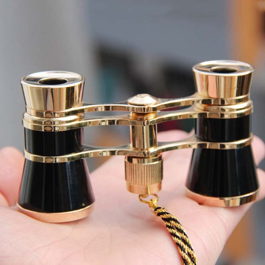 3x25mm Classical Ladies Drama Watching Telescope Carrying Binoculars With Chain(Black) - Binoculars by buy2fix | Online Shopping UK | buy2fix