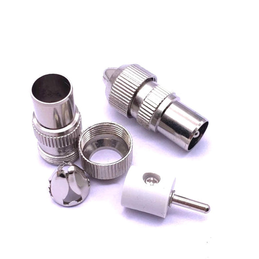 50 PCS Metal Antenna TV Plug Video Radio Frequency Cable Plug RF Male Head by buy2fix