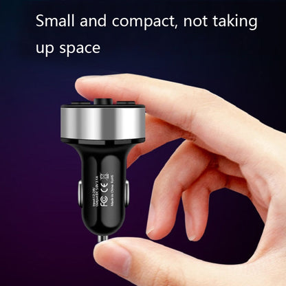 Halo Car MP3 Bluetooth Player Car Charger Car FM Transmitter 3.1A Car Charger(Elegant Black) - Car Charger by buy2fix | Online Shopping UK | buy2fix