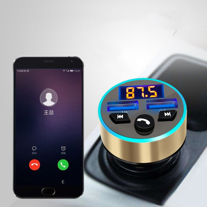 Halo Car MP3 Bluetooth Player Car Charger Car FM Transmitter 3.1A Car Charger(Elegant Black) - Car Charger by buy2fix | Online Shopping UK | buy2fix