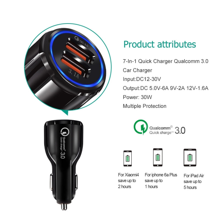 2 PCS QC3.0+3.1A Car Charger Dual USB 6A Halo Wine Bottle Fast Charge Car Charger(Classic White) - Car Charger by buy2fix | Online Shopping UK | buy2fix
