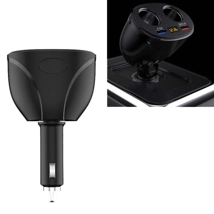 Cigarette Lighter Car Charger Dual USB QC 3.0 Dual Fast Charging 6A Car Charger(Classic Black) - Car Charger by buy2fix | Online Shopping UK | buy2fix