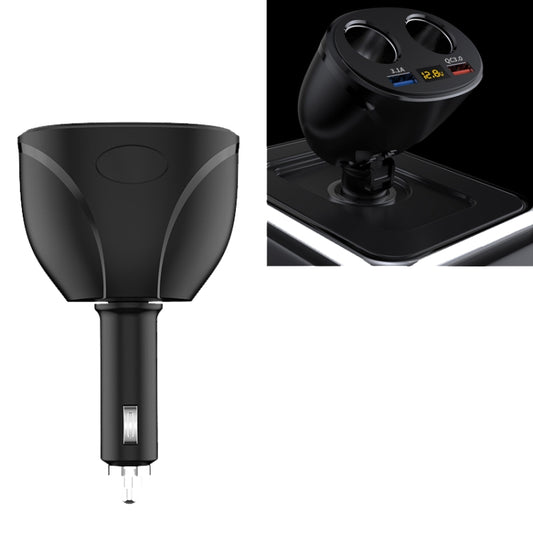 Cigarette Lighter Car Charger Dual USB QC 3.0 Dual Fast Charging 6A Car Charger(Classic Black) - Car Charger by buy2fix | Online Shopping UK | buy2fix