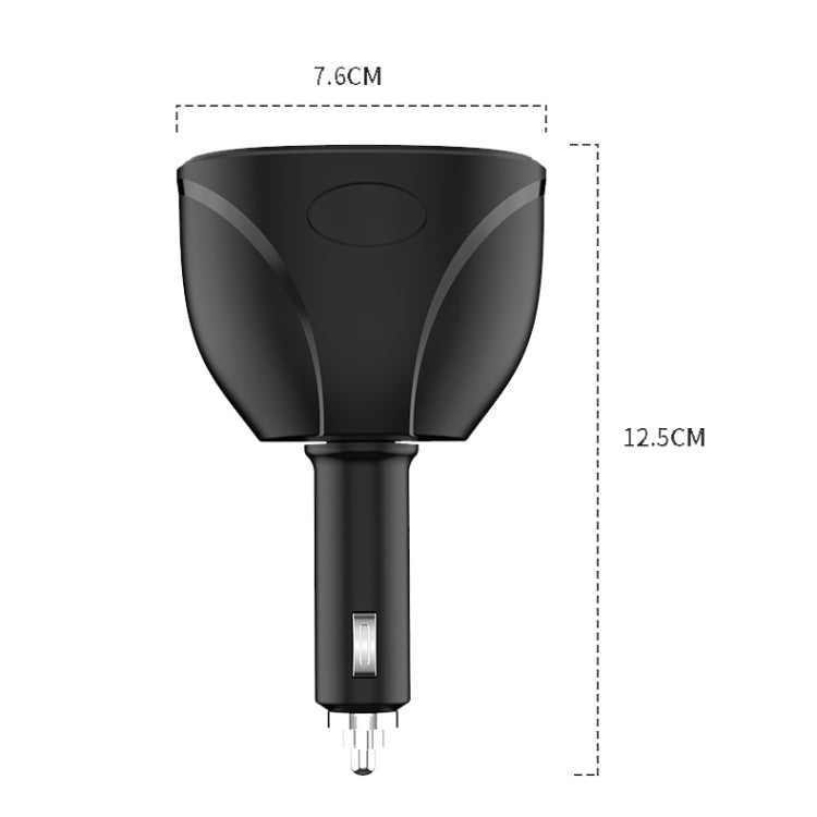 Cigarette Lighter Car Charger Dual USB QC 3.0 Dual Fast Charging 6A Car Charger(Classic Black) - Car Charger by buy2fix | Online Shopping UK | buy2fix