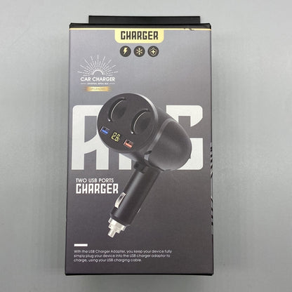 Cigarette Lighter Car Charger Dual USB QC 3.0 Dual Fast Charging 6A Car Charger(Classic Black) - Car Charger by buy2fix | Online Shopping UK | buy2fix