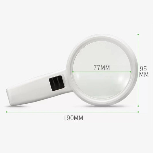 Handheld High-definition Lens with LED Light Reading and Maintenance Magnifying Glass for the Elderly, Style:95mm 10 Times - Hand Held Style by buy2fix | Online Shopping UK | buy2fix
