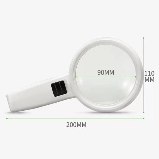 Handheld High-definition Lens with LED Light Reading and Maintenance Magnifying Glass for the Elderly, Style:110mm 30 Times Double Lens - Hand Held Style by buy2fix | Online Shopping UK | buy2fix