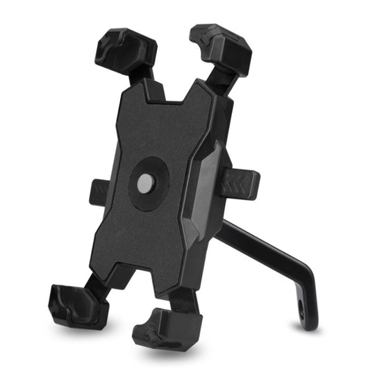 Electric Bicycle Mobile Phone Holder Can Be Rotated 360-degree Mobile Phone Holder Four-way Adjustment Bracket for Motorcycle, Style:Rearview Mirrors(Black)