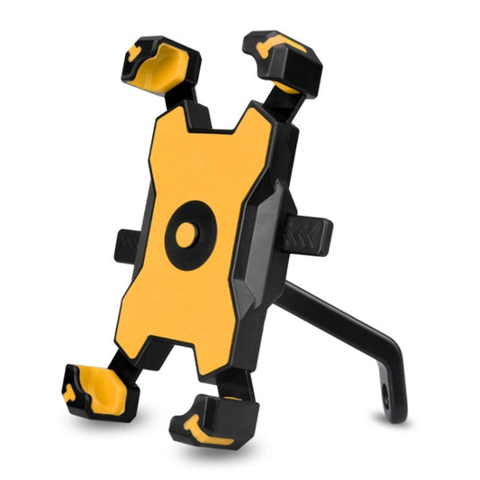 Electric Bicycle Mobile Phone Holder Can Be Rotated 360-degree Mobile Phone Holder Four-way Adjustment Bracket for Motorcycle, Style:Rearview Mirrors(Yellow) by buy2fix
