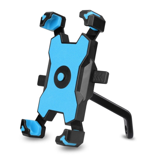 Electric Bicycle Mobile Phone Holder Can Be Rotated 360-degree Mobile Phone Holder Four-way Adjustment Bracket for Motorcycle, Style:Rearview Mirrors(Blue) by buy2fix