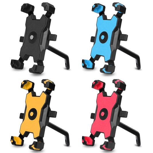 Electric Bicycle Mobile Phone Holder Can Be Rotated 360-degree Mobile Phone Holder Four-way Adjustment Bracket for Motorcycle, Style:Rearview Mirrors(Blue) by buy2fix