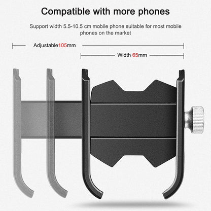 Bicycle Mobile Phone Holder Motorcycle Electric Car Navigation Mobile Phone Holder, Style:Handlebars(Black) by buy2fix