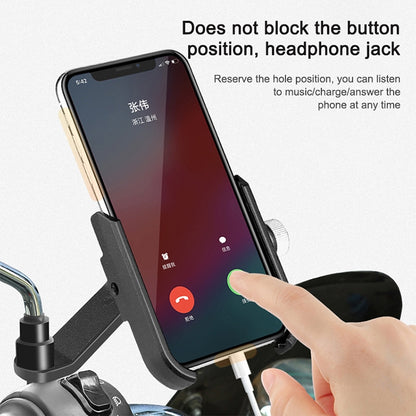 Bicycle Mobile Phone Holder Motorcycle Electric Car Navigation Mobile Phone Holder, Style:Handlebars(Black) by buy2fix