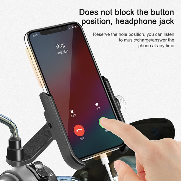 Bicycle Mobile Phone Holder Motorcycle Electric Car Navigation Mobile Phone Holder, Style:Rearview Mirrors(Black) by buy2fix