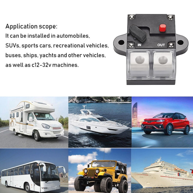200A Auto Circuit Breaker Car Audio Fuse Holder Power Insurance Automatic Switch(Black) - Fuse by buy2fix | Online Shopping UK | buy2fix