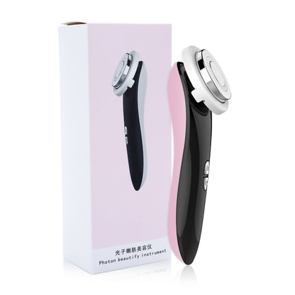 Facial Electronic Beauty Instrument Ultrasonic Ion Red And Blue Color Light Introduction Instrument(Pink) - Beauty Instrument by buy2fix | Online Shopping UK | buy2fix