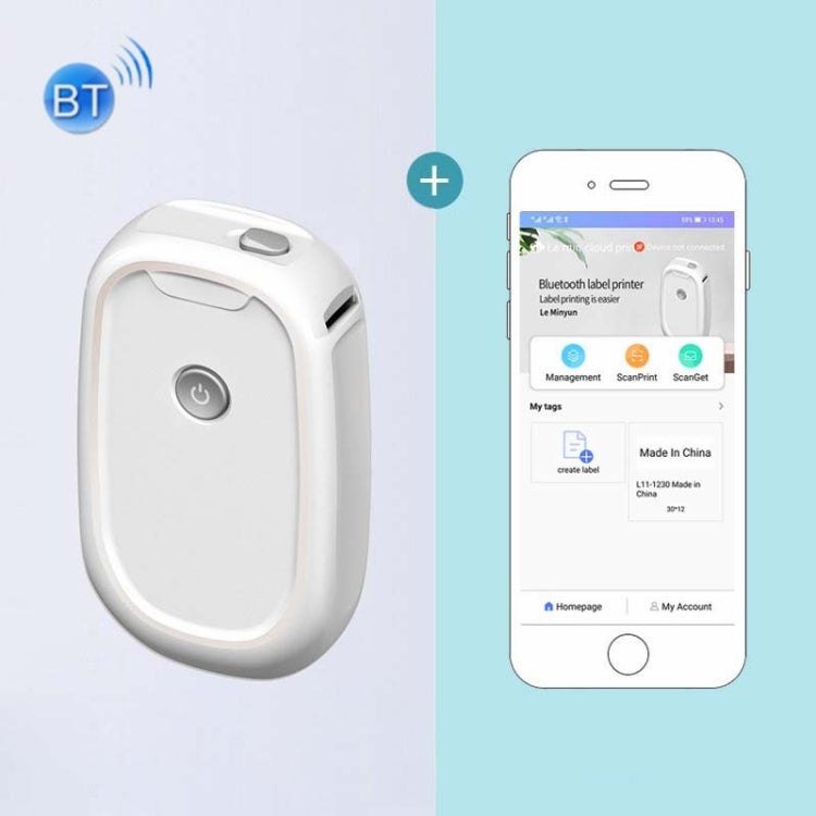 L11 Thermal Label Printer Home Bluetooth Portable Label Machine without Paper by buy2fix