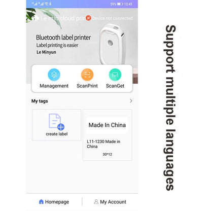 L11 Thermal Label Printer Home Bluetooth Portable Label Machine without Paper by buy2fix