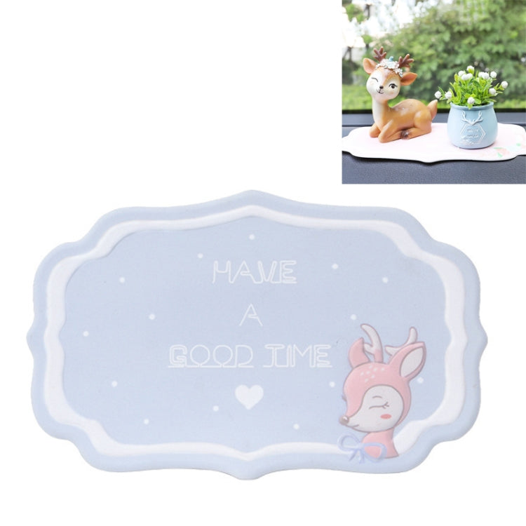 2 PCS Car Interior Decoration Anti-slip Mat PVC Soft Rubber Coaster Placemat(Time Blue) by buy2fix
