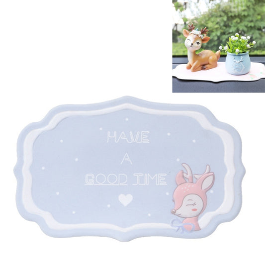 2 PCS Car Interior Decoration Anti-slip Mat PVC Soft Rubber Coaster Placemat(Time Blue) by buy2fix