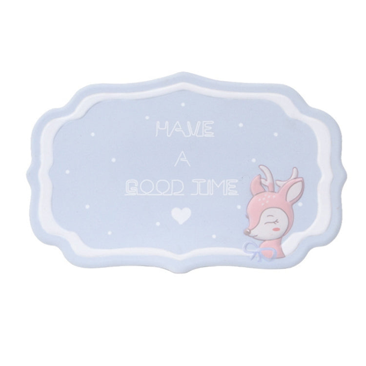 2 PCS Car Interior Decoration Anti-slip Mat PVC Soft Rubber Coaster Placemat(Time Blue) by buy2fix