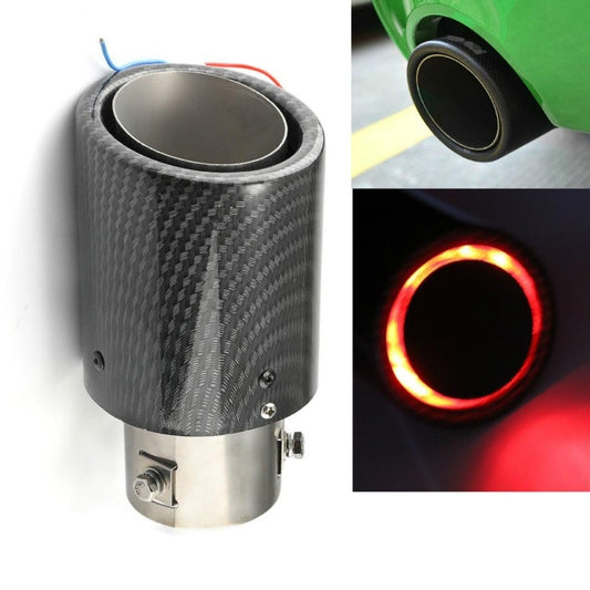 Car Modification Carbon Fiber Luminous Tail Throat LED Lights Modified Car Exhaust Pipe Spitfire Tail Throat, Style:Curling(Red) - Exhaust Pipes by buy2fix | Online Shopping UK | buy2fix