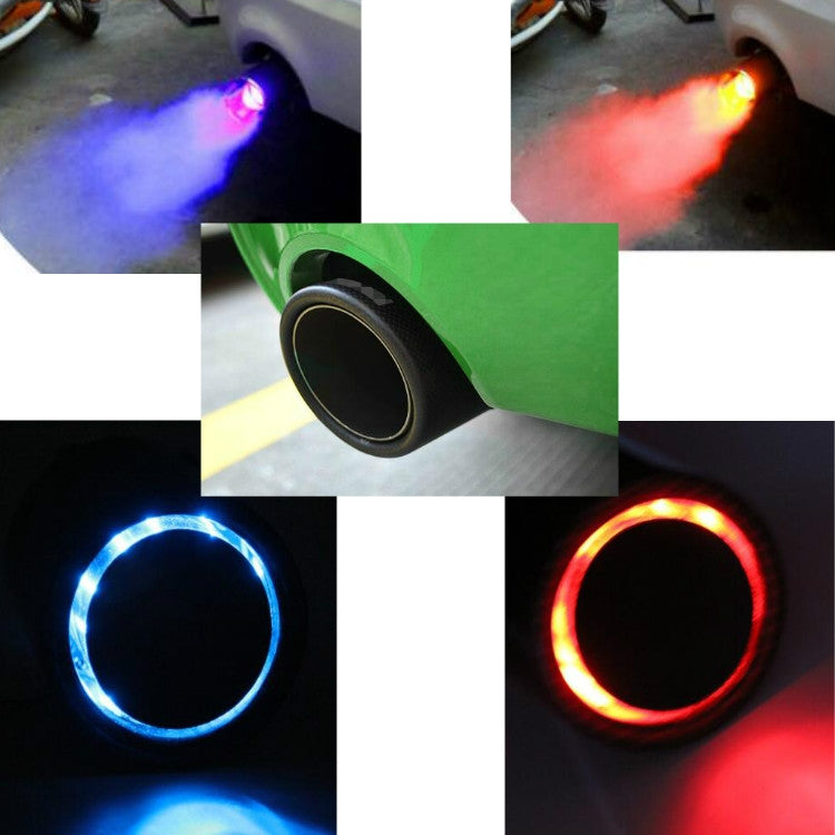 Car Modification Carbon Fiber Luminous Tail Throat LED Lights Modified Car Exhaust Pipe Spitfire Tail Throat, Style:Curling(Red) - Exhaust Pipes by buy2fix | Online Shopping UK | buy2fix