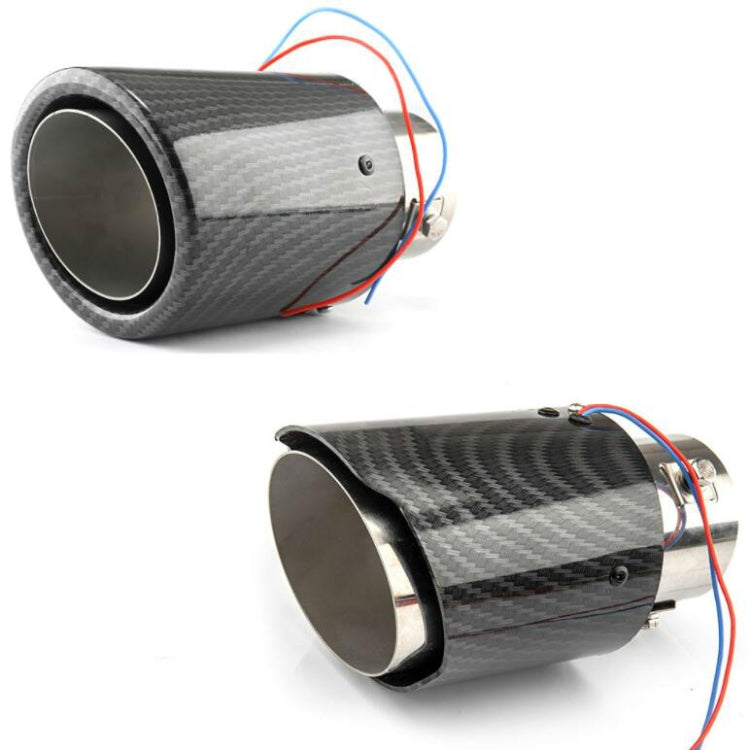 Car Modification Carbon Fiber Luminous Tail Throat LED Lights Modified Car Exhaust Pipe Spitfire Tail Throat, Style:Curling(Blue) - Exhaust Pipes by buy2fix | Online Shopping UK | buy2fix