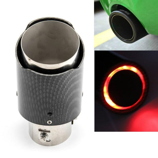 Car Modification Carbon Fiber Luminous Tail Throat LED Lights Modified Car Exhaust Pipe Spitfire Tail Throat, Style:Side(Red) - Exhaust Pipes by buy2fix | Online Shopping UK | buy2fix