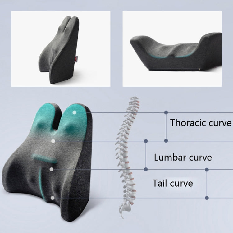 Car Seat Lumbar Support Cushion Memory Foam Office Lumbar Cushion, Size: Bandage(Dark Gray) by buy2fix